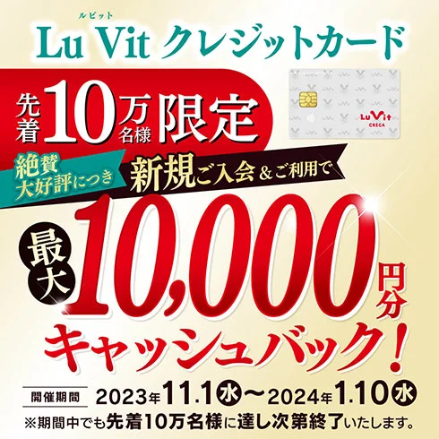 Lu Vit クレジットカードキャッシュバックキャンペーン！