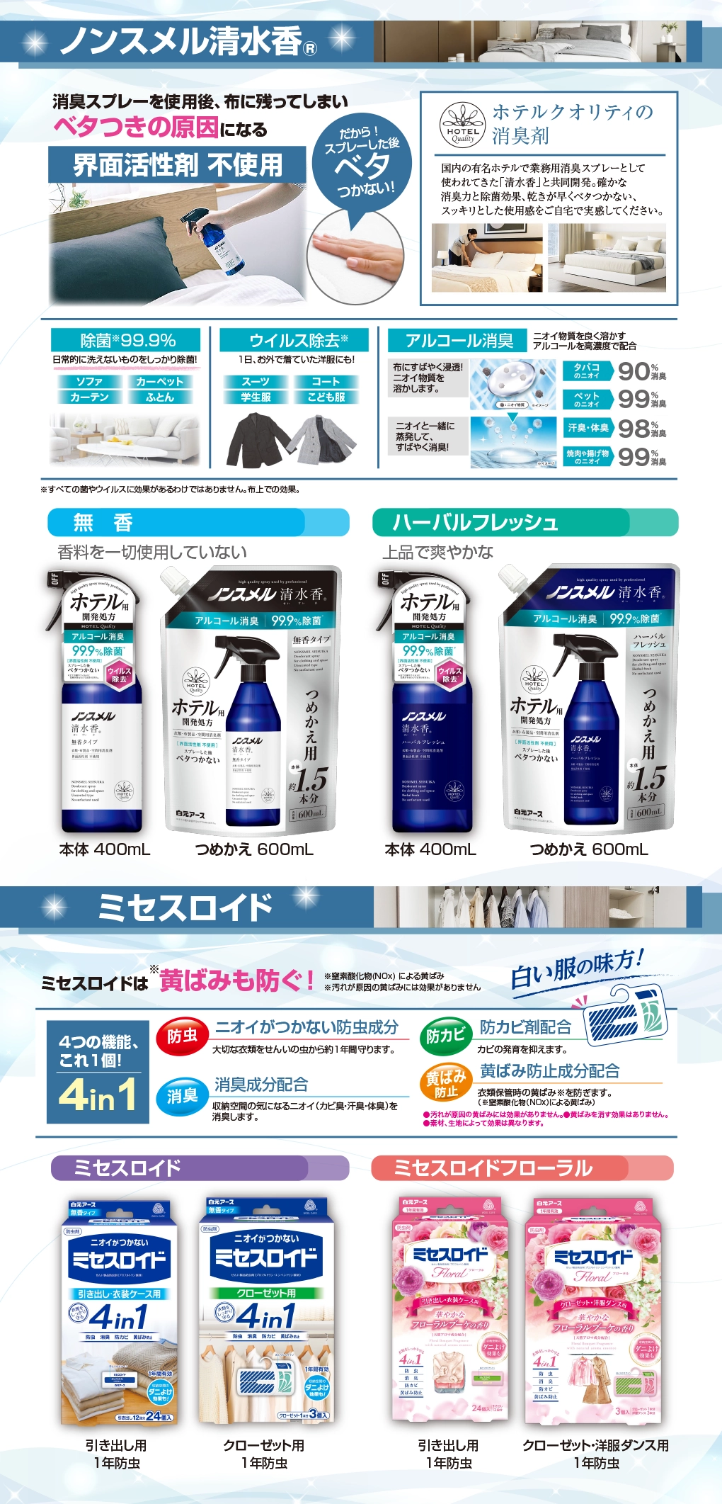 白元アース　湿気対策　ノンスメル　ミセスロイド