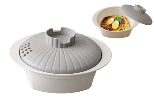 冷凍うどんも楽々入るレンジ用たっぷりひとり鍋