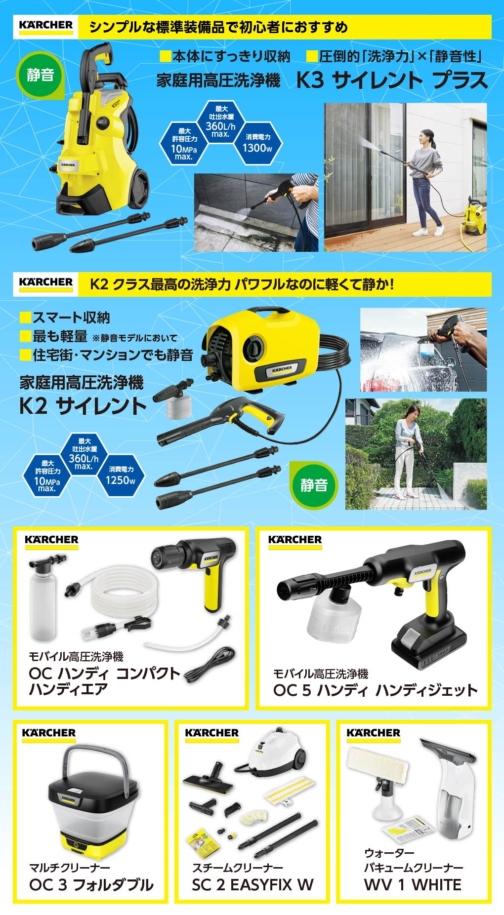 ケルヒャー　モバイルクリーナー　家庭用高圧洗浄機　掃除